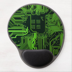 Cool Computer Circuit Board Green Gel Mouse Pad