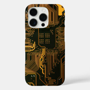 Cool Computer Circuit Board Orange iPhone 16 Pro Case