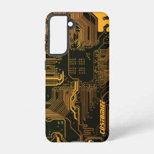 Cool Computer Circuit Board Orange Custom Samsung Galaxy Case