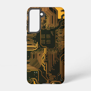 Cool Computer Circuit Board Orange Samsung Galaxy Case