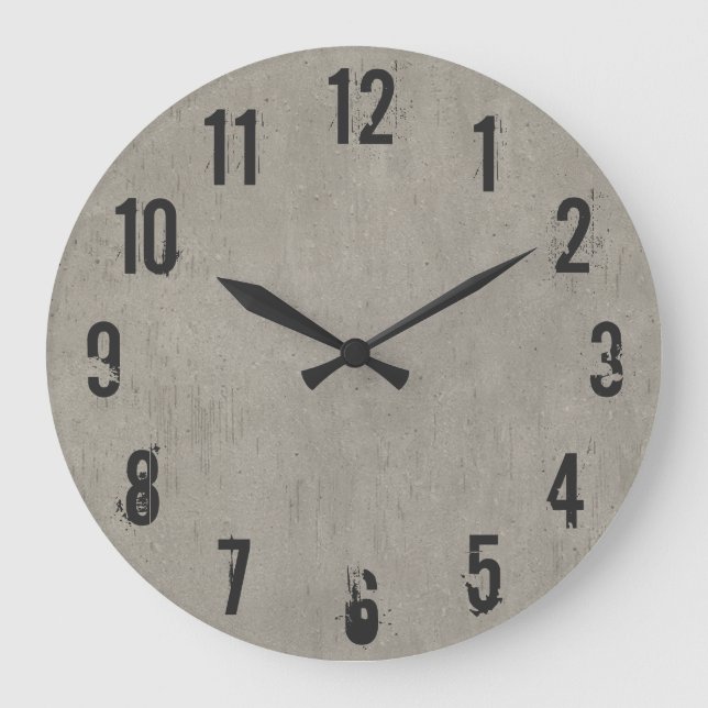 Cool Concrete Wear Wall  Clock (Front)