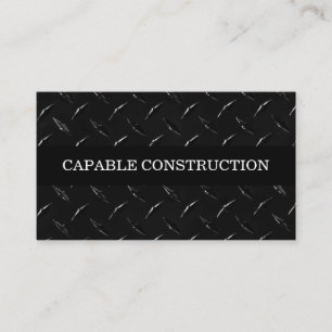 Cool Construction Black Masculine Design Business Card