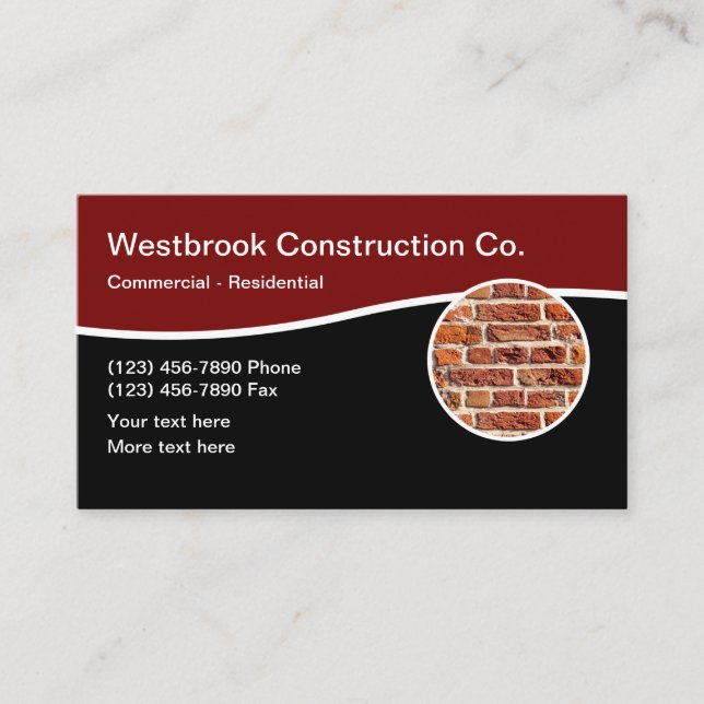 Cool Construction Cartes de visite modernes (Devant)