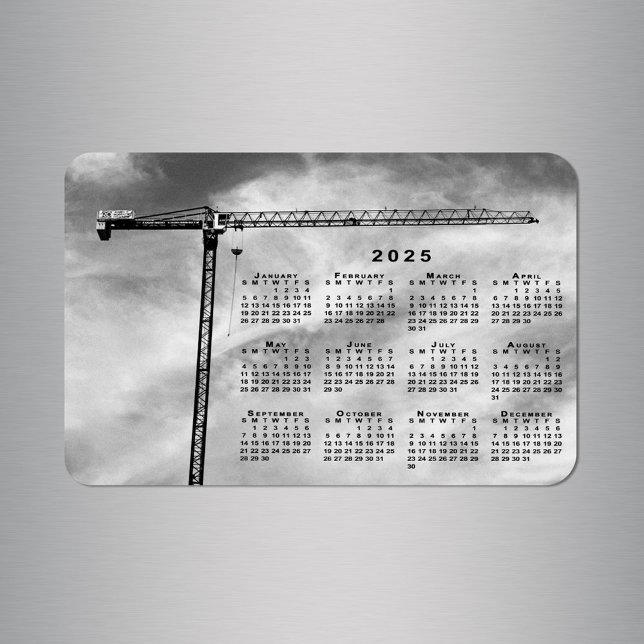 Cool Construction Crane Photo 2025 Calendar Magnet (Cool Construction Crane Photo 2025 Calendar Magnet in situ)