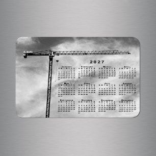 Cool Construction Crane Photo 2027 Calendar Magnet