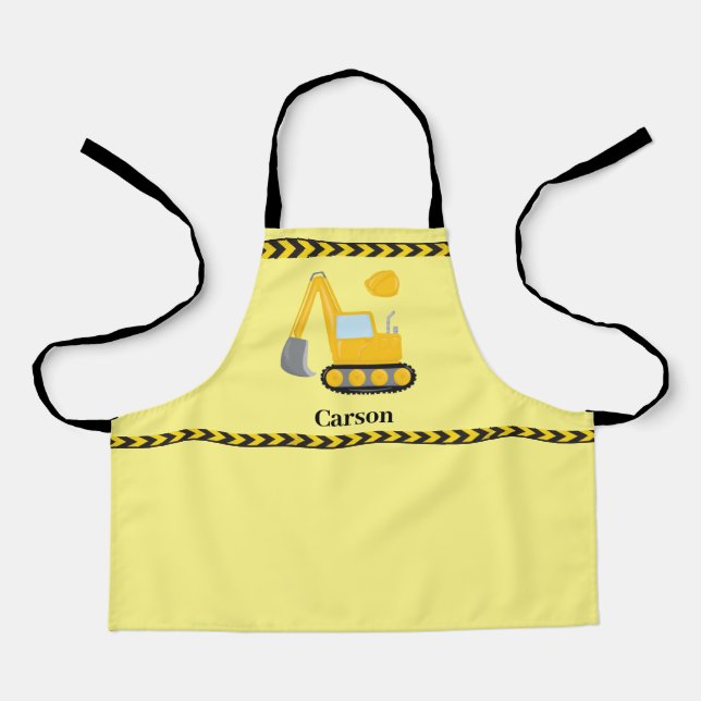 Cool Construction Excavator Custom Kids Apron (Front)