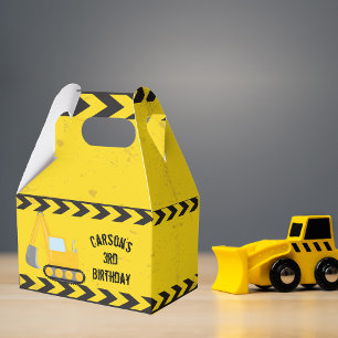 Cool Construction Excavator Kids Birthday Party Favor Box