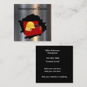 Cool Construction Handyman Remodeling Square Business Card
