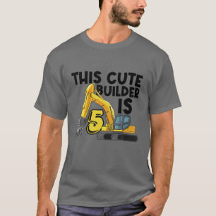 Cool Construction Vehicle 5Th Birthday 5 Year Old T-Shirt