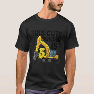 Cool Construction Vehicle 5th Birthday 5 Year Old T-Shirt