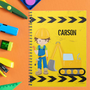 Cool Construction Vehicle Excavator Custom Kids Notebook
