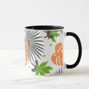 Cool contrast Orange and green pattern on black Mug