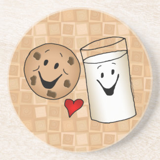Cool Cookies and Milk Friends Cartoon Coaster