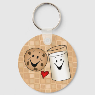 Cool Cookies and Milk Friends Cartoon Keychain