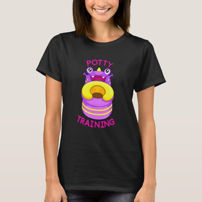 Cool Cool Potty Training Monster Graphic Cool Desi T-Shirt (Front)