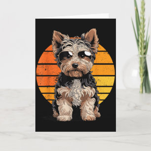 Cool cool yorkipoo mom dad gift vintage dog owners card