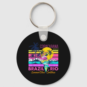 Cool Copacabana Beach Brazil Rio Summer Vibes Grap Keychain