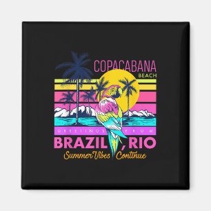 Cool Copacabana Beach Brazil Rio Summer Vibes Grap Magnet
