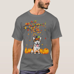 Cool Corgi Dog Lover Autumn Thanksgiving T-Shirt