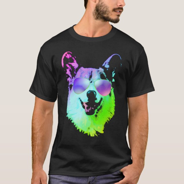 Cool Corgi With Sunglasses T-Shirt (Front)