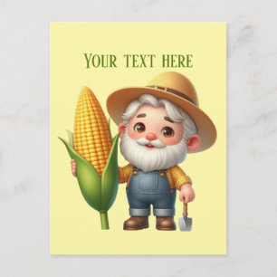 Cool corn farmer customizable postcard