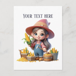 Cool corn farmer customizable  postcard
