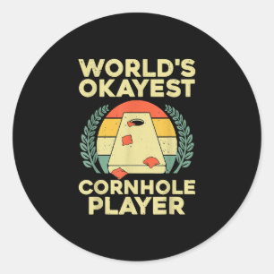 Cool Cornhole Design Corn Hole Cornhole Player Classic Round Sticker