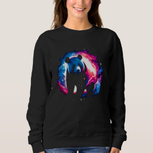 Cool Cosmic Giant Panda Galaxy Graphic Space Art Sweatshirt