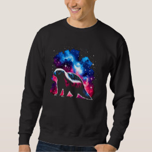 Cool Cosmic Honey Badger Galaxy Graphic Space Art Sweatshirt