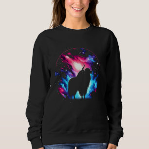 Cool Cosmic Takin Galaxy Graphic Space Art Sweatshirt