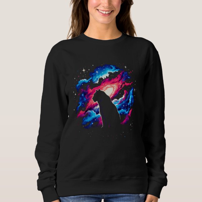 Cool Cosmic Tiger Galaxy Graphic Space Art Sweatshirt (Front)