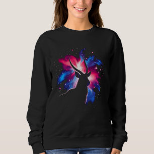 Cool Cosmic Waterbuck Galaxy Graphic Space Art Sweatshirt