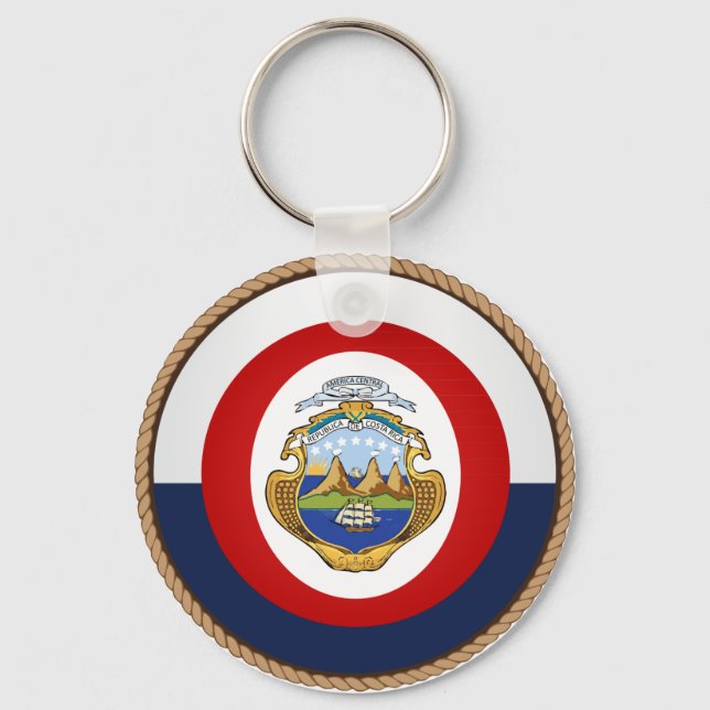 Cool Costa Rica Flag Seal Keychain (Front)