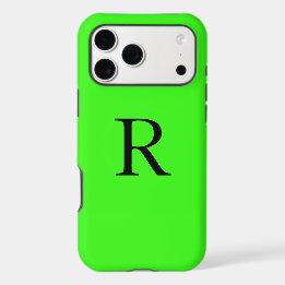 Cool couleur unie vert néon initial
