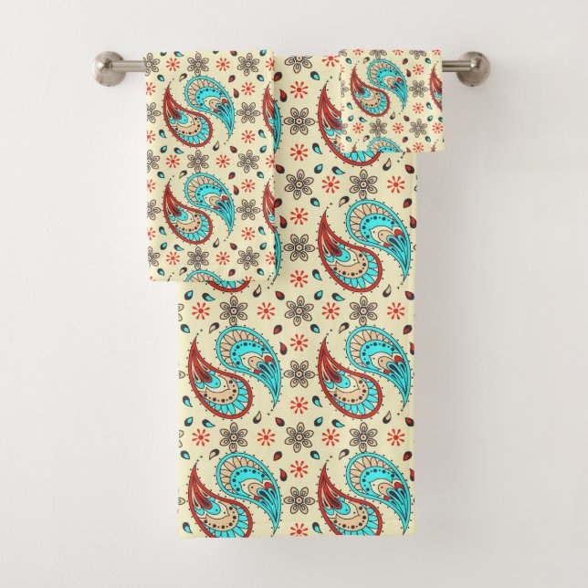 cool Country paisley pattern Bath Towel Set (Insitu)