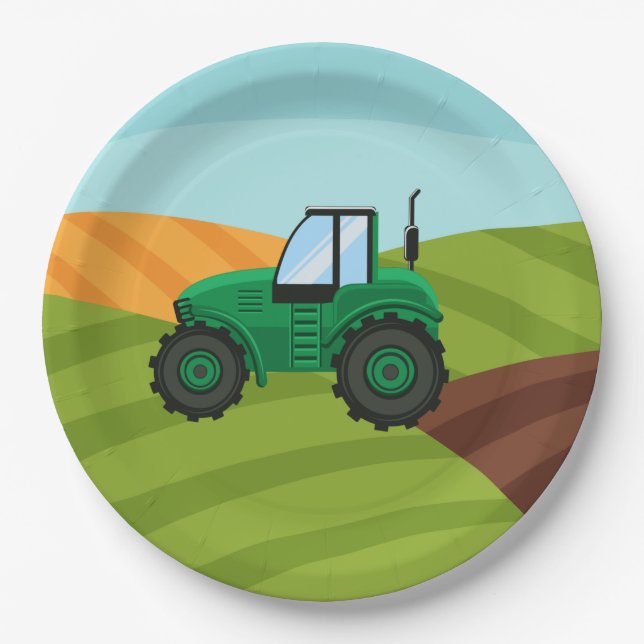 cool Country tractor party  Paper Plate (Front)
