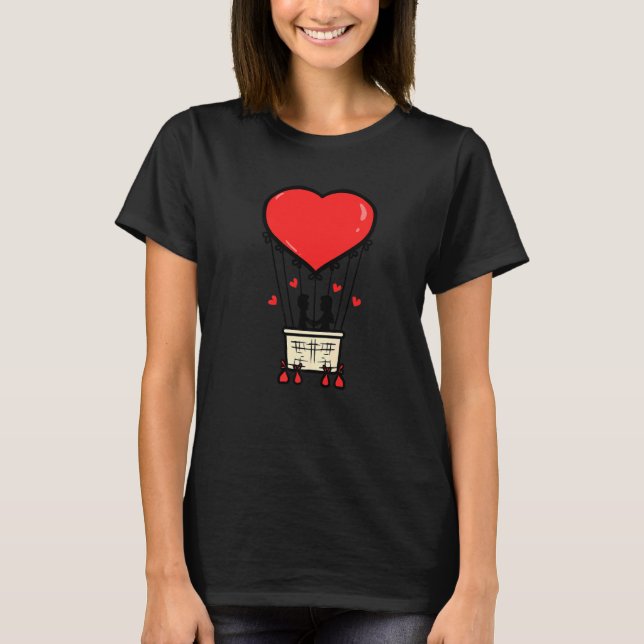 Cool Couple Heart Valentine's Day  Romantic T-Shirt (Front)
