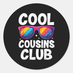 Cool Cousins Club Family Matching Funny Cousin Squ Classic Round Sticker
