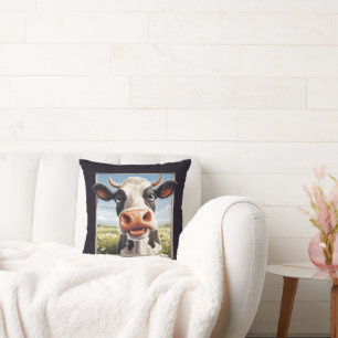 Cool cow lovers farm animal  throw pillow