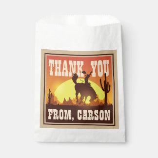 Cool Cowboy Birthday Rodeo, Wild West Thank You Favour Bag
