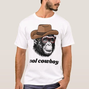 Cool Cowboy Chimpanzee – Funny Western Monkey T-Shirt