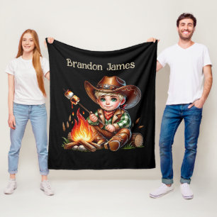 Cool cowboy lovers add name  fleece blanket
