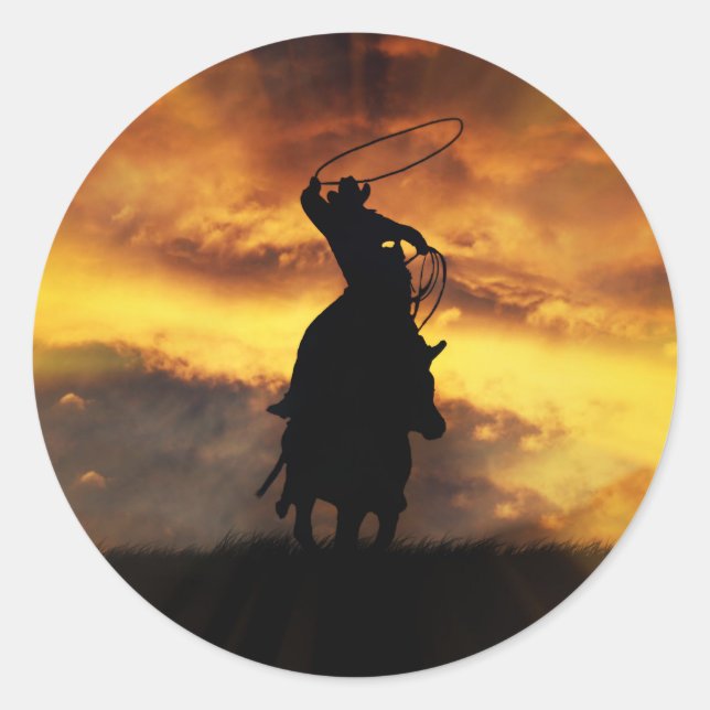 Cool Cowboy Roping Stickers (Front)