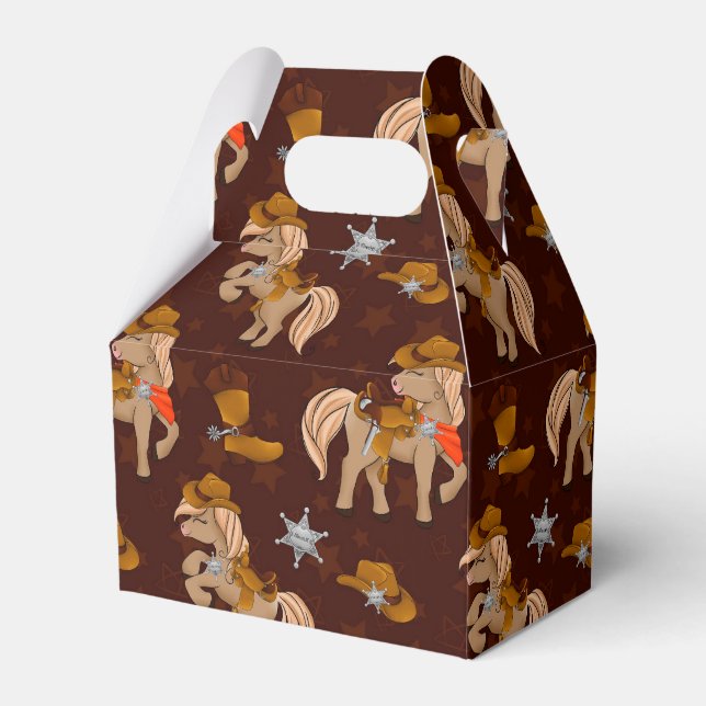 cool cowboy sheriff horse tiled favor box (Front Side)