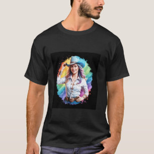 Cool cowgirl with an impressive background T-Shirt