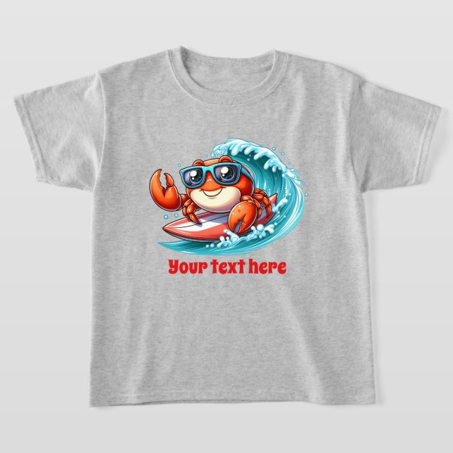 Cool crab add text beach unisex  T-Shirt (Laydown)