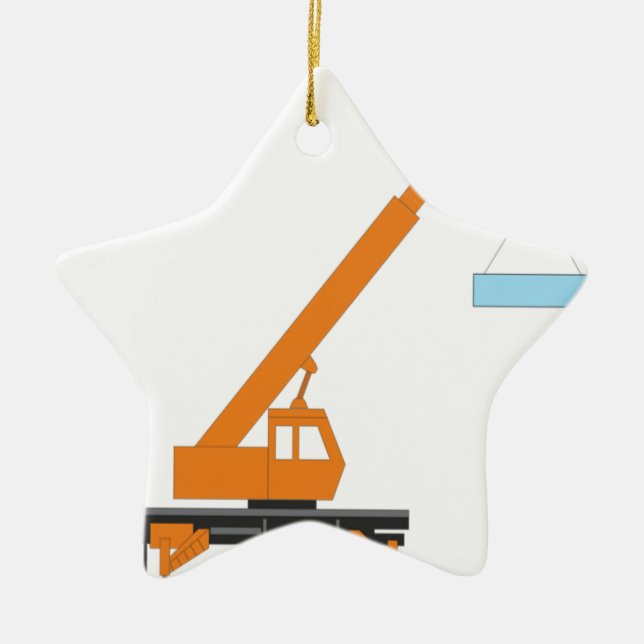 Cool Crane Boy Gift Idea Ceramic Ornament (Front)