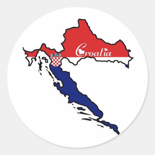 Cool Croatia Classic Round Sticker (Front)