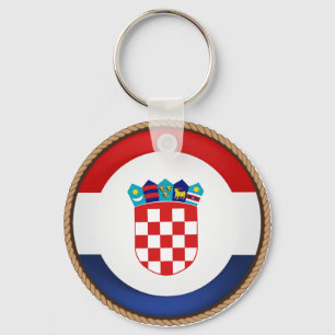 Cool Croatia Flag Seal Keychain