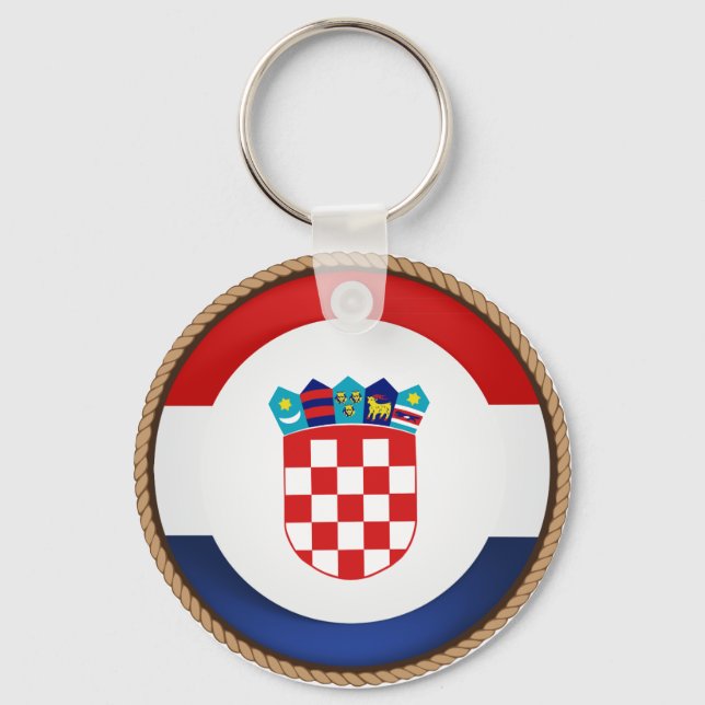 Cool Croatia Flag Seal Keychain (Front)